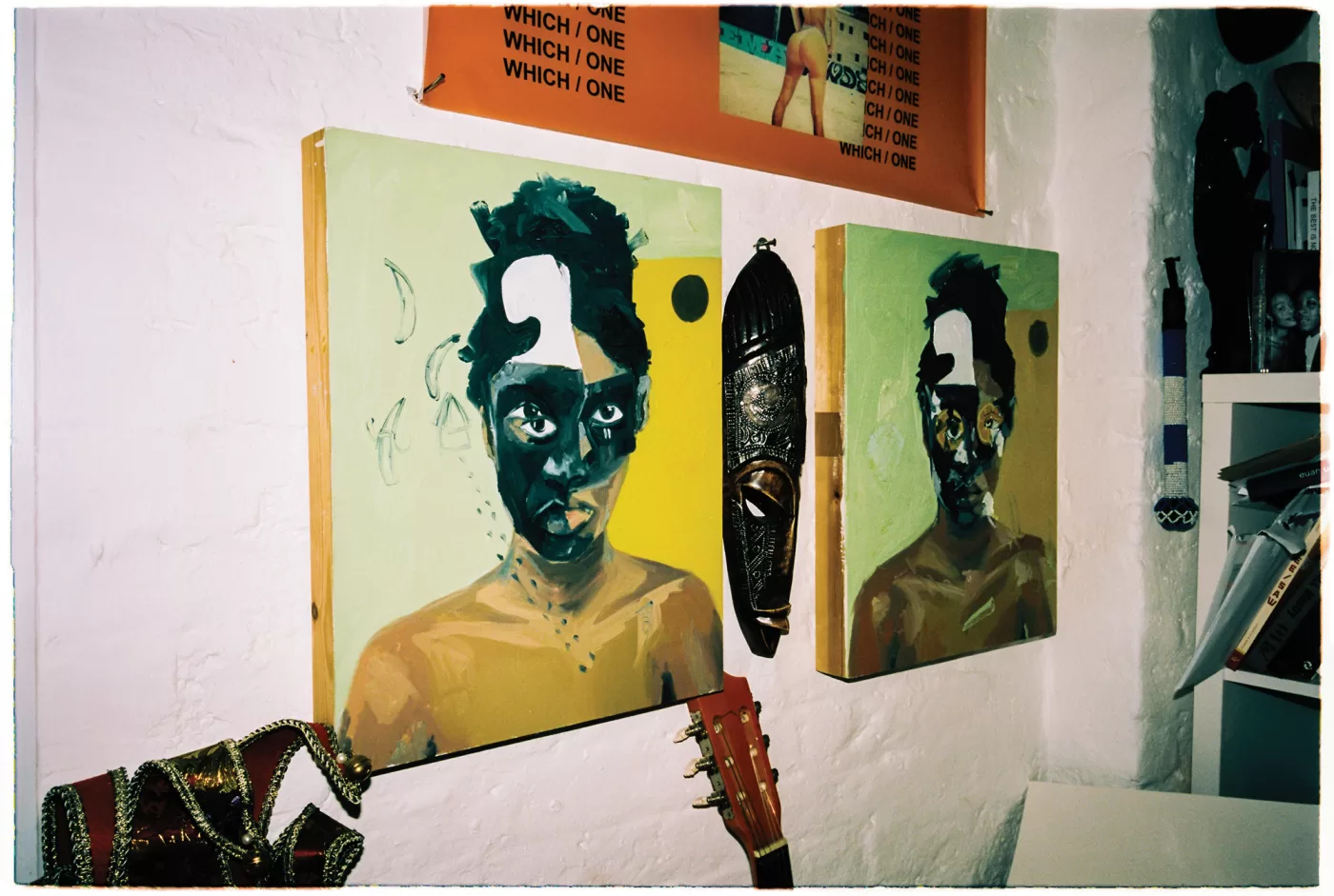 A photograph of paintings in Kudzanai-Violet Hwami's studio