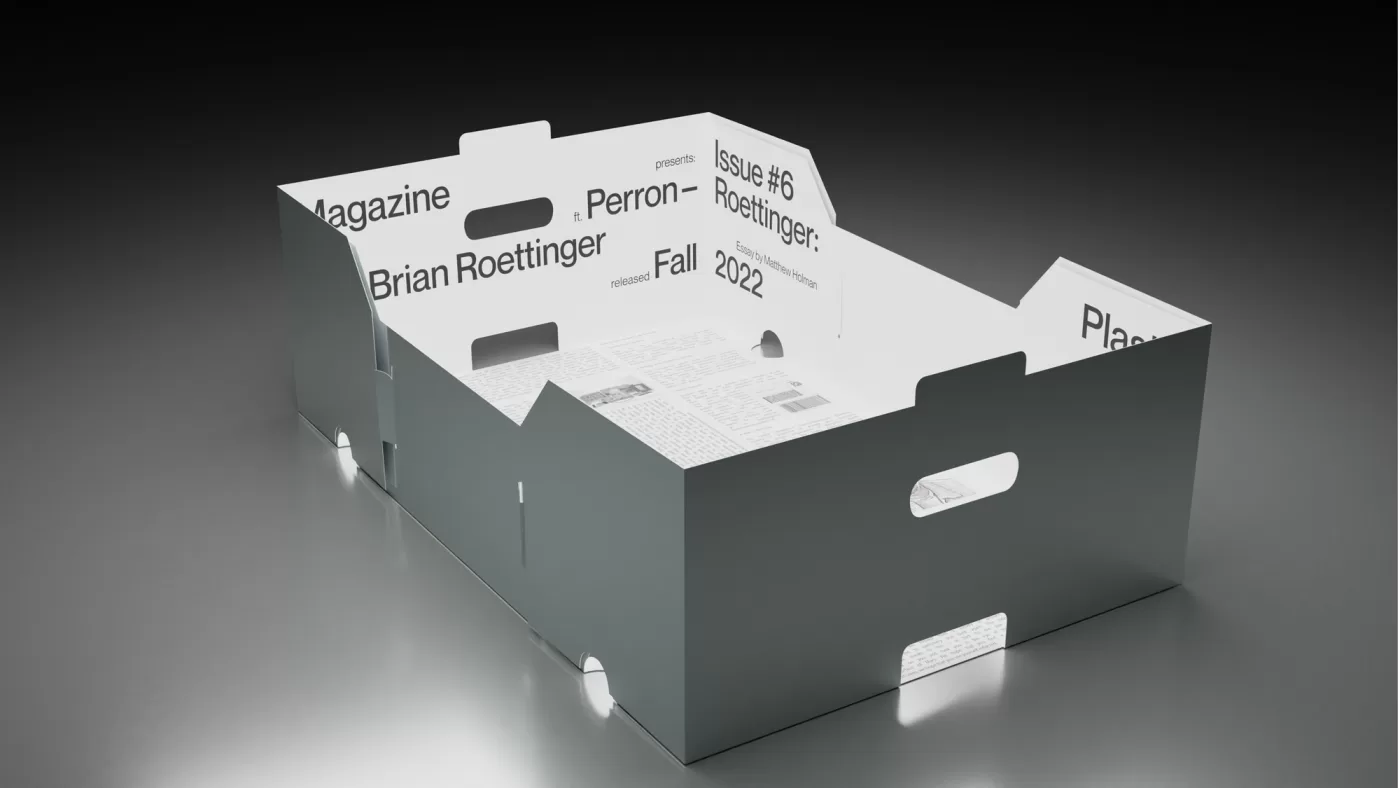 A photograph of the assembled box from the Plaster Magazine and Perron-Roettinger collaboration