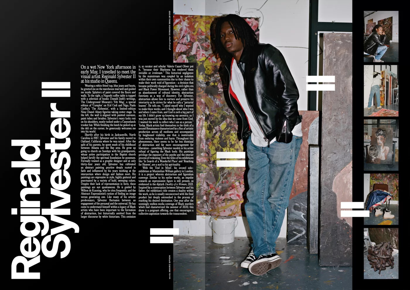 A scan of a double page spread from Plaster Magazine's issue No.4 with Reginald Sylvester II