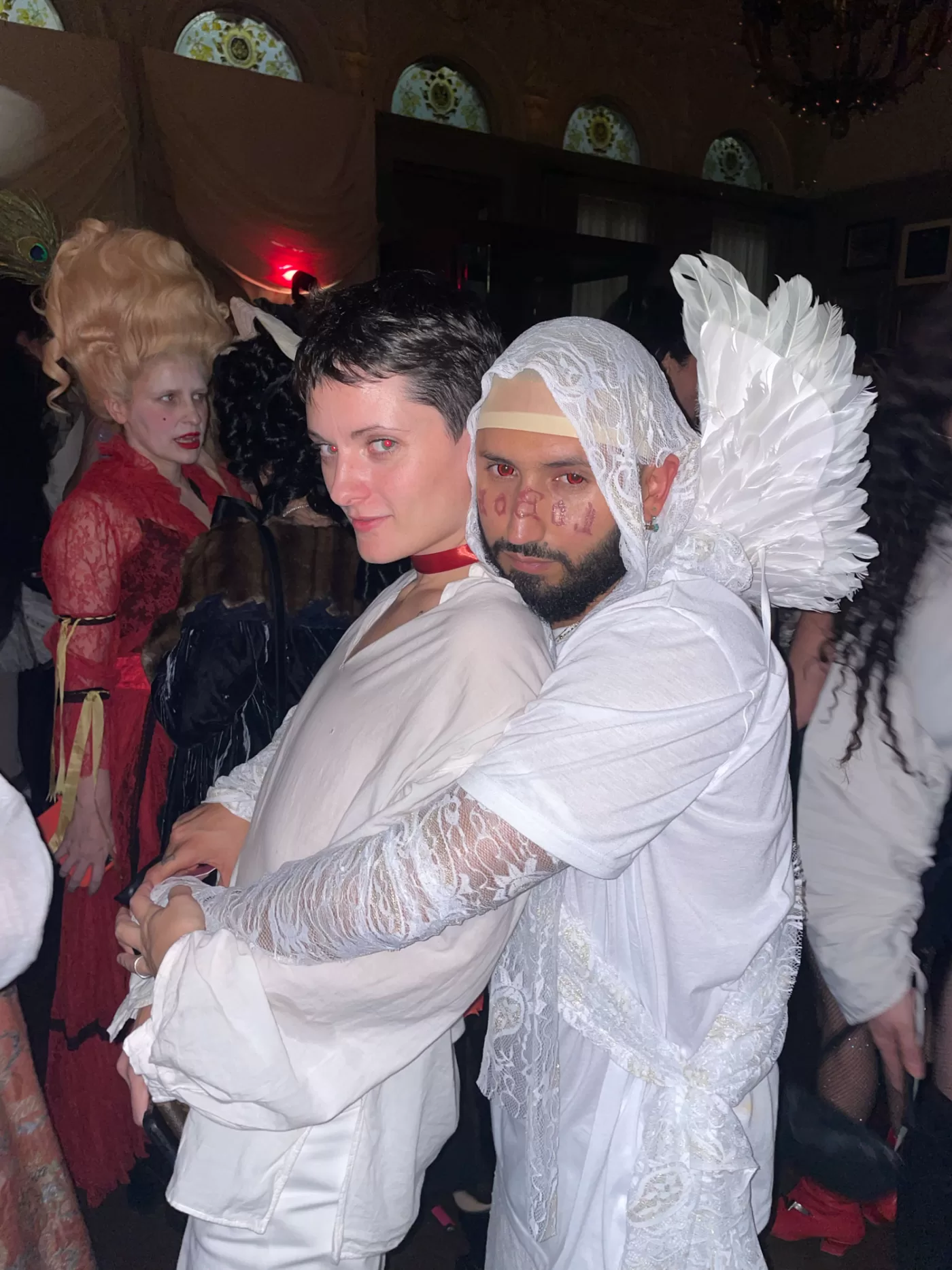 A photograph of Asa Seresin and Billy Lobos in fancy dress at a costume party