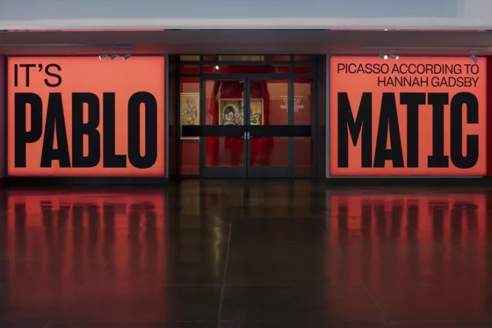 Installation view of 'It’s Pablo-matic: Picasso According To Hannah Gadsby' at the Brooklyn Museum. One of the weirdest art moments of 2023