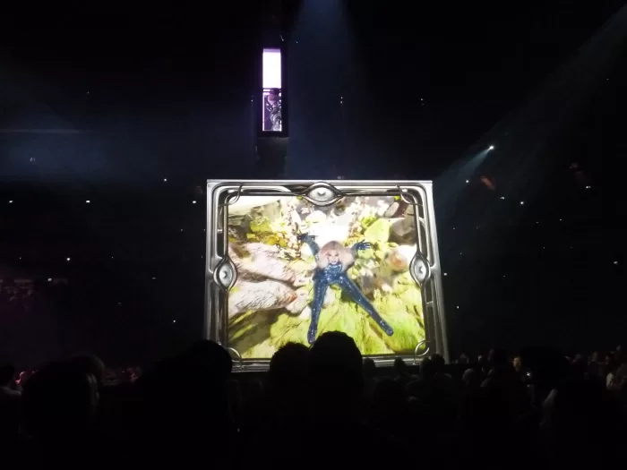 Art by Gabriel Massan projected on screen at Madonna's 2023 Celebration Tour