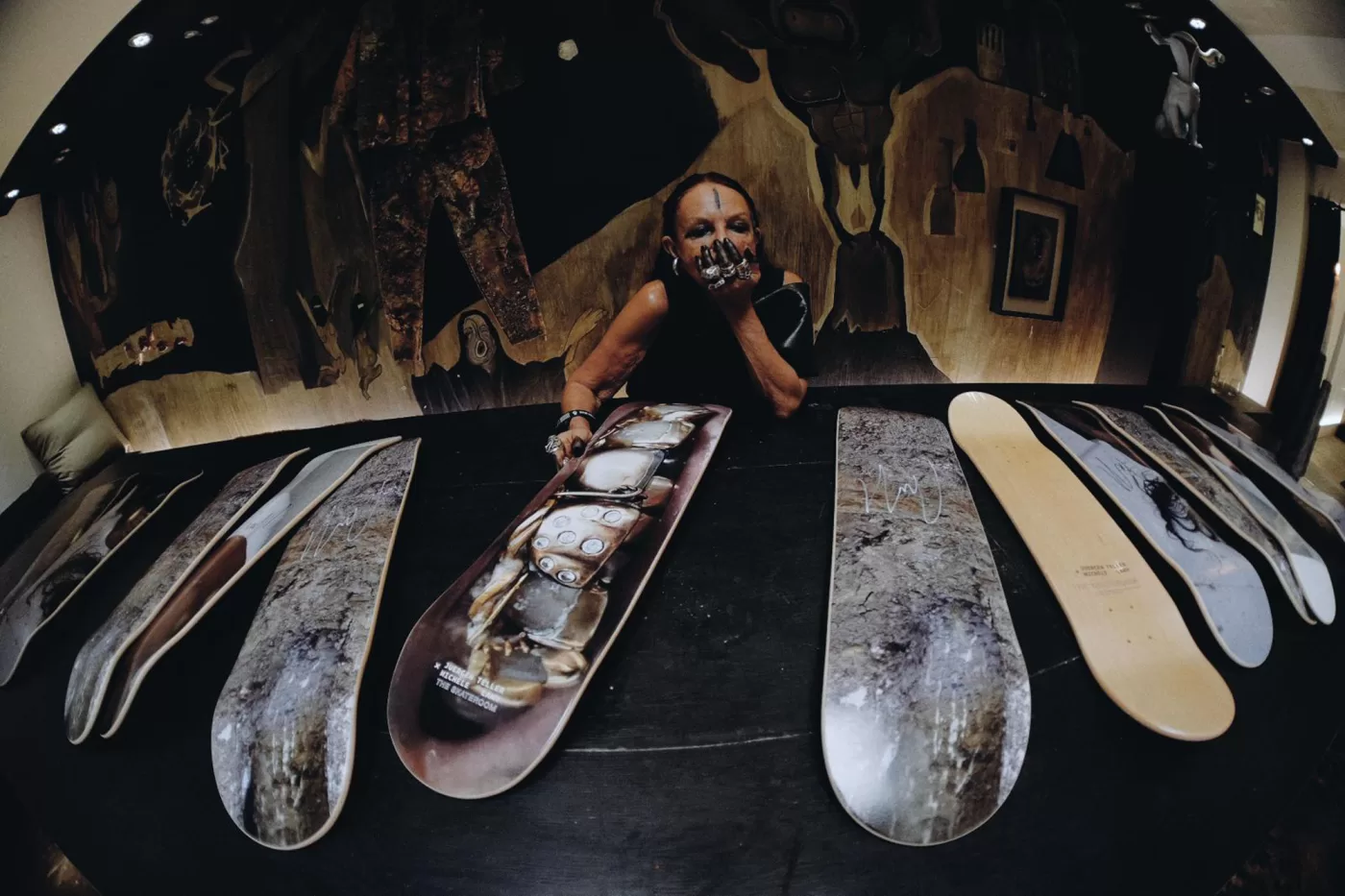 Michele Lamy skateboards at Anselm Kiefer's studio