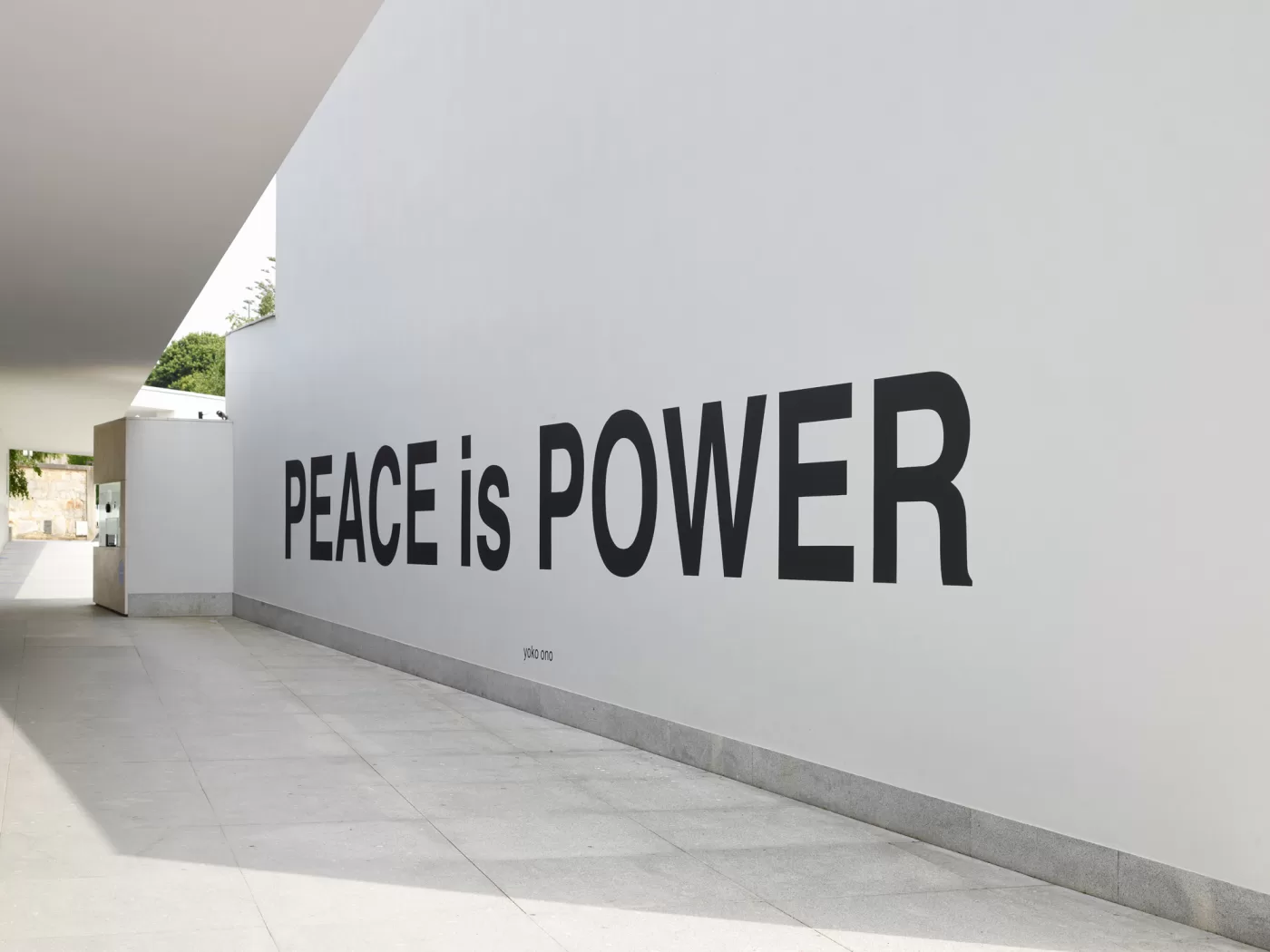 Installation view of 'PEACE is POWER', first realised 2017, in ‘Yoko Ono: The Learning Garden of Freedom’ at Fundação de Serralves – Museu de Arte Contemporânea, Porto, 2020. Photo © Filipe Braga