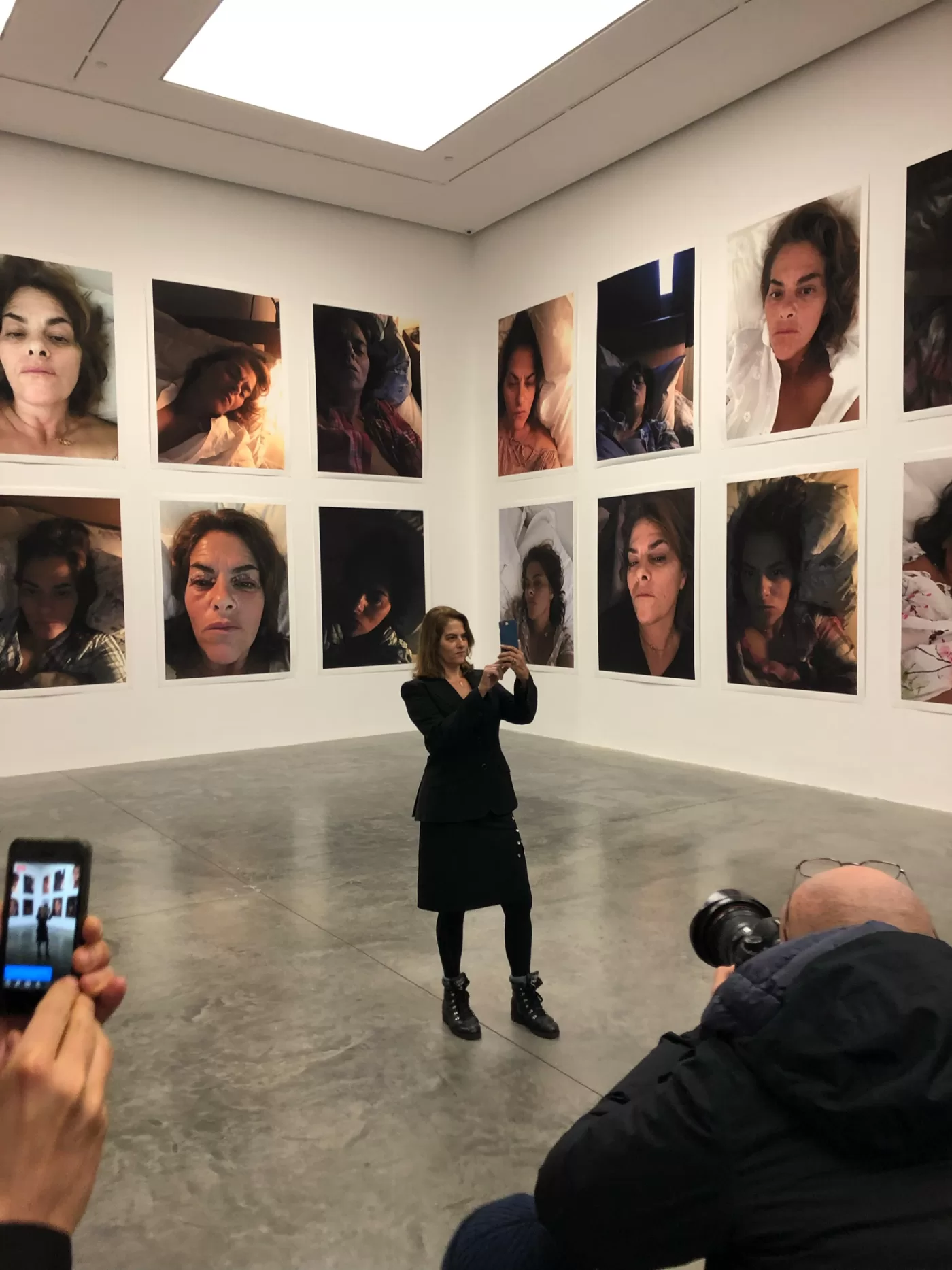 Installation shot of Tracey Emin's Insomnia Room Installation from 'A Fortnight of Tears' at White Cube Bermondsey, 2019