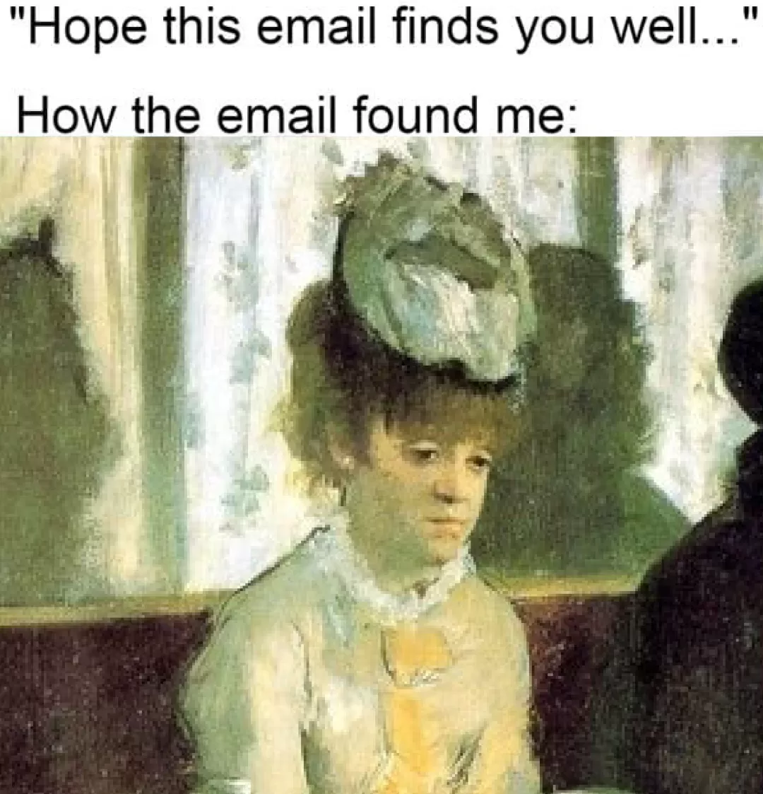 'How the email found me' meme