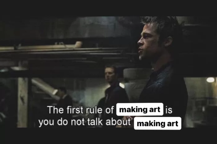 'The first rule of Fight Club' meme featuring Brad Pitt