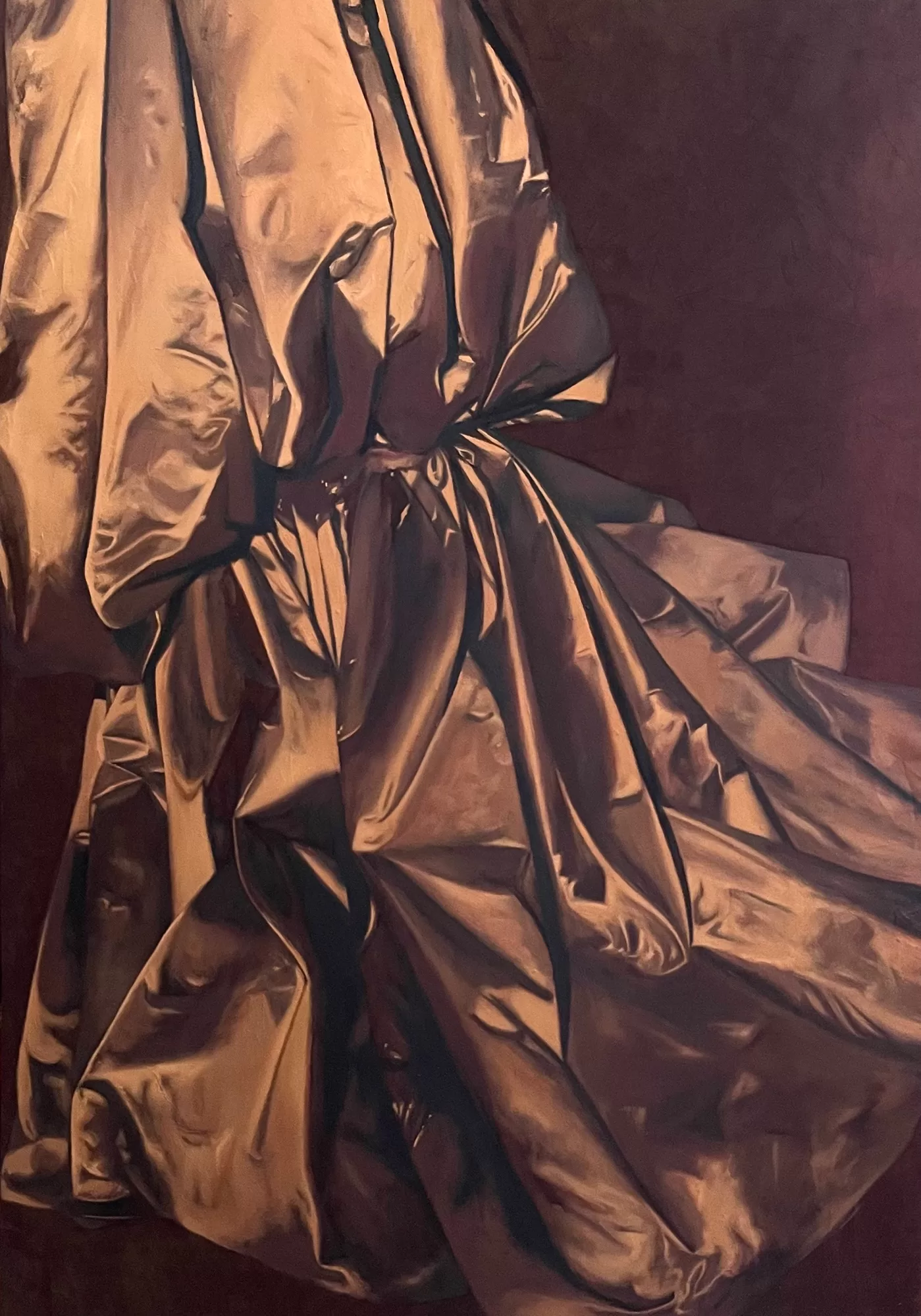 Painting of silk fabric drapery by Florence Reekie