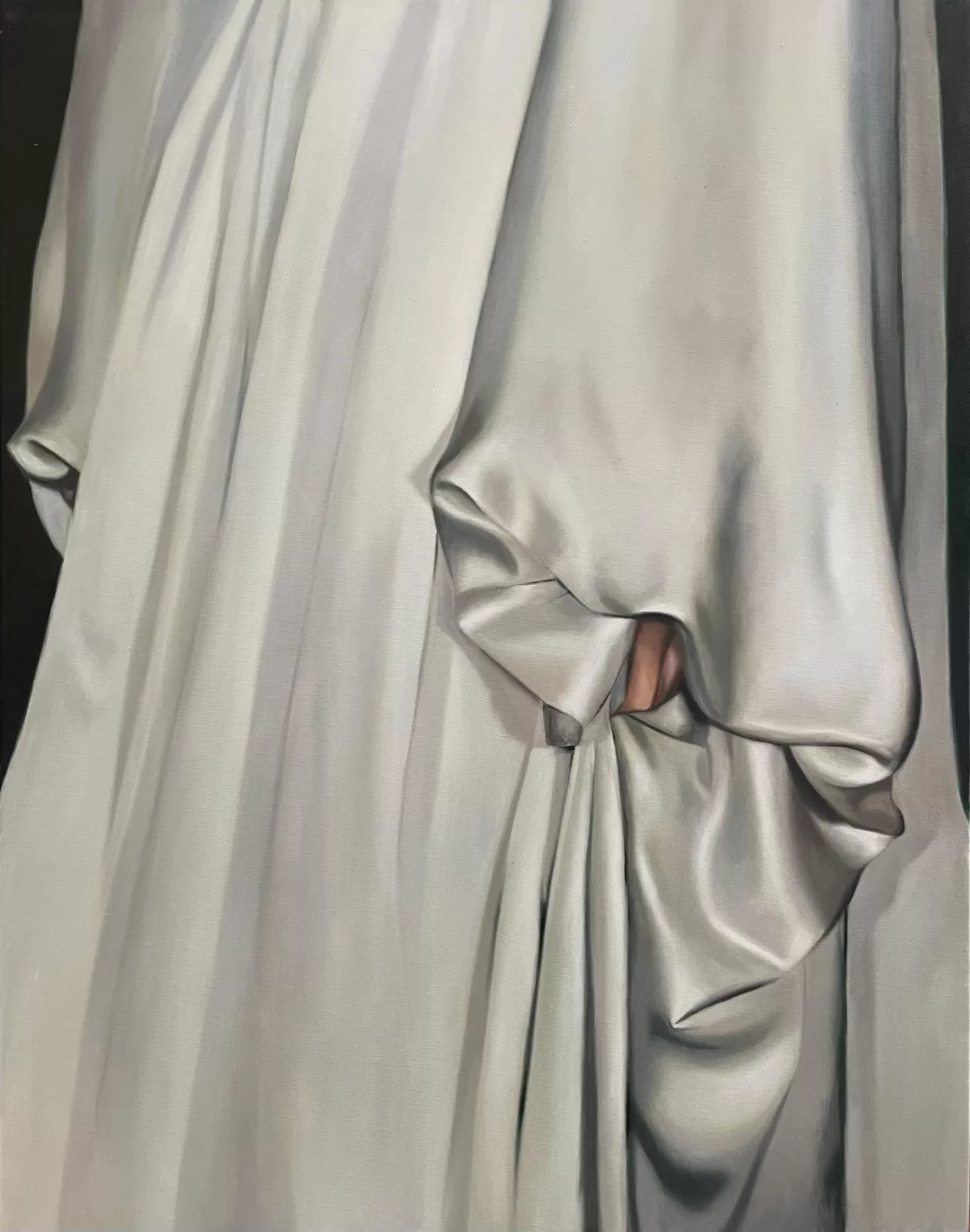 Painting of a white silk dress by Florence Reekie