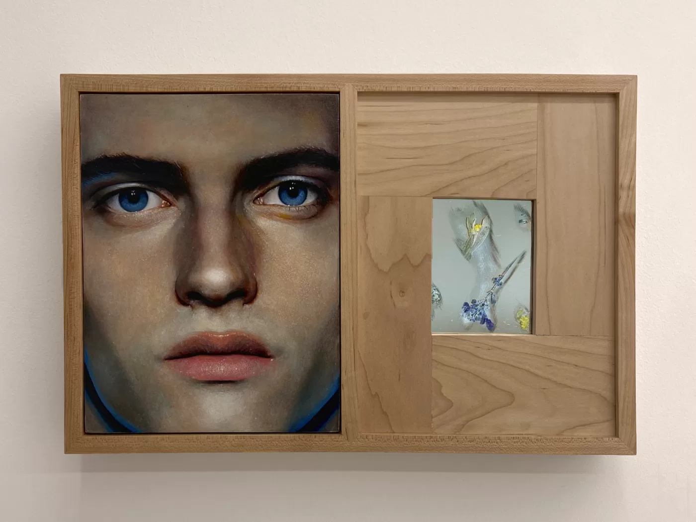 Ki Yoong's oil on wood panel painting of a man's face