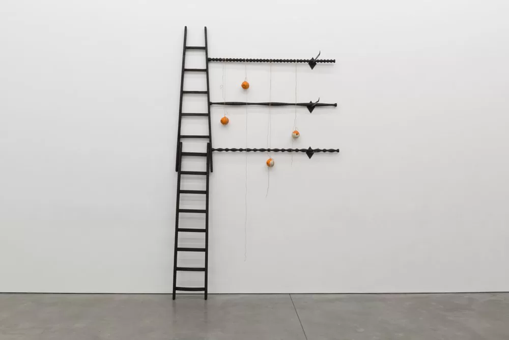 Oscar Enberg's mixed media sculpture of a ladder, 'Time’s signature'