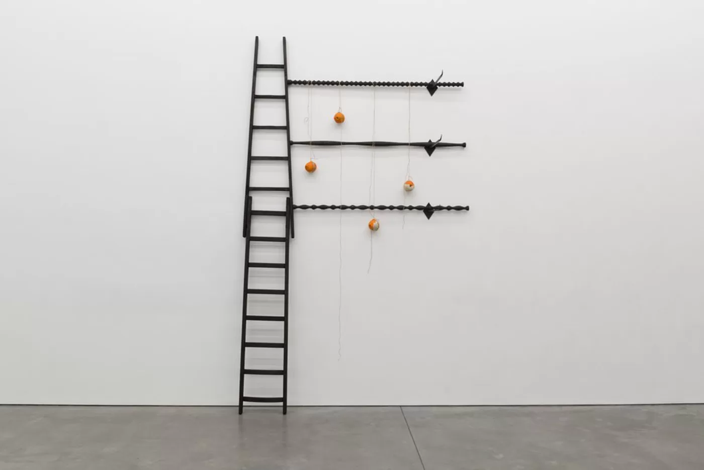 Oscar Enberg's mixed media sculpture of a ladder, 'Time’s signature'