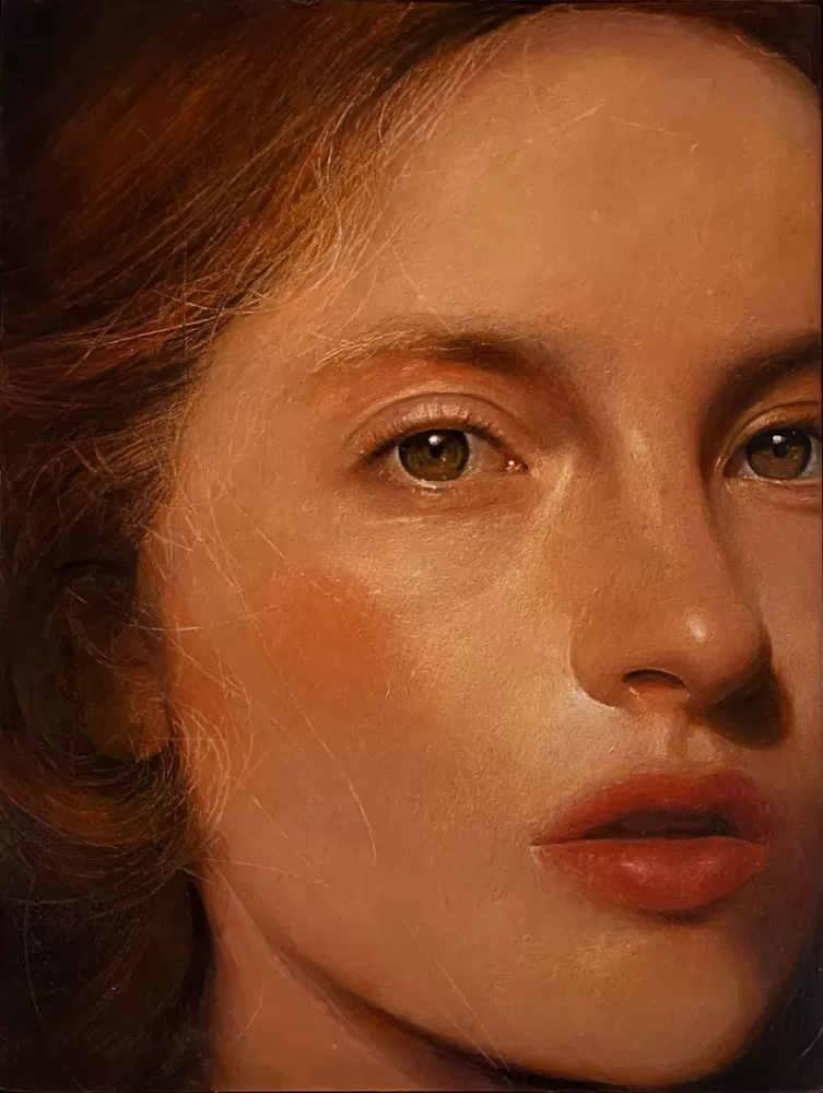 Ki Yoong's oil painting of a woman's face