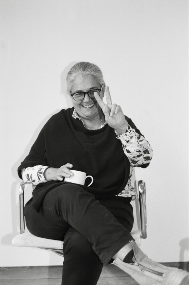 Tacita Dean poses for Gabby Laurent at Frith Street Gallery