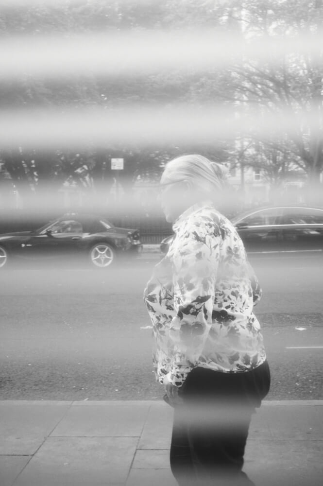 Tacita Dean photographed by Gabby Laurent outside her Frith Street Gallery exhibition in London